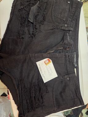 Black Heart Distressed Women's shorts Hot Topic